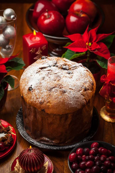 Panettone pastel para Navidad — Foto de Stock
