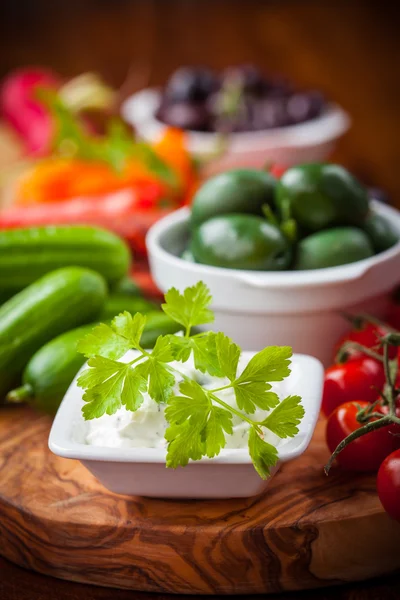 Antipasto platter wit raw snack — Stock Photo, Image