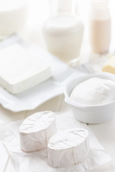 Sortimento de produtos lácteos — Fotografia de Stock