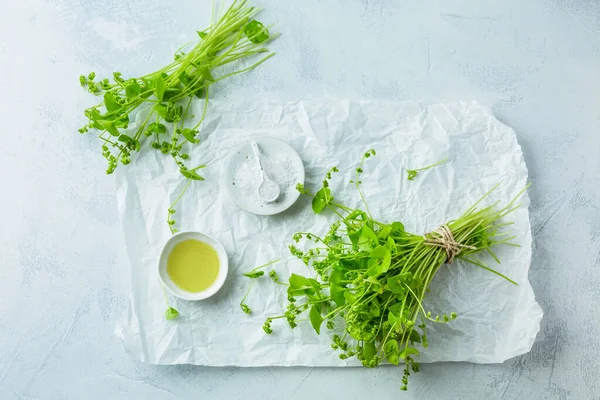 Winter Purslane Indian Lettuce Healthy Green Vegetables Raw Salads Cooking — Stock Fotó
