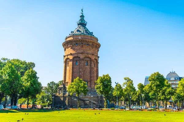 Mannheim Water Tower, touristic attraction and famous landmark with public park in Mannheim, Germany