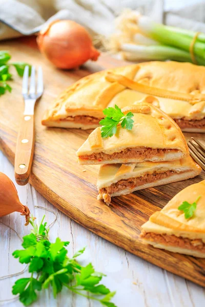 Empanada Gallega Traditional Pie Stuffed Tuna Galician Spanish Cuisine Tart — Stock Photo, Image