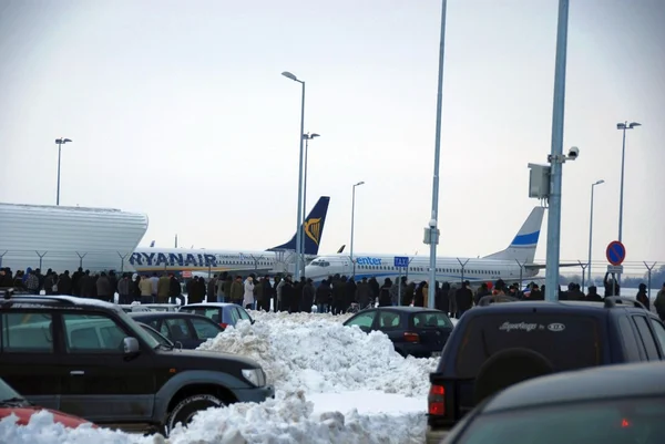Pierwszy lot z nowego portu lotniczego lublin — Zdjęcie stockowe