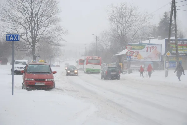 Zimní útok v lublin, Polsko — Stock fotografie