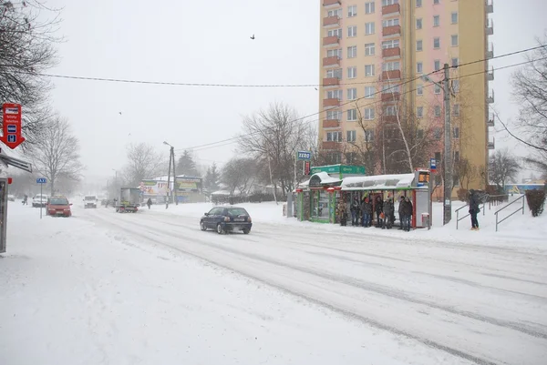 Winterangriff in Lublin, Polen — Stockfoto