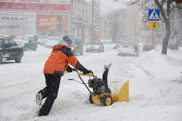 Attacco invernale a Lublino, Polonia — Foto Stock