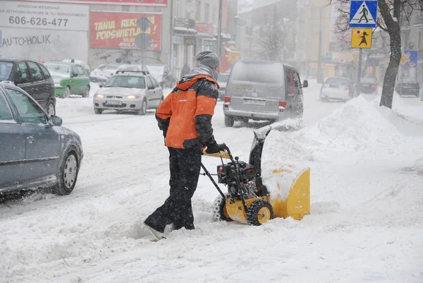 Attacco invernale a Lublino, Polonia — Foto Stock