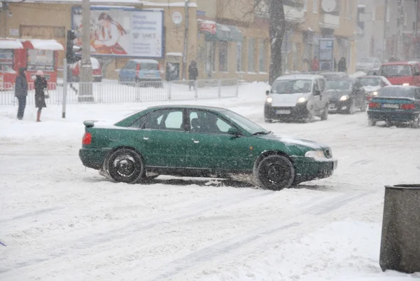 Atak zimy w lublin, Polska — Zdjęcie stockowe