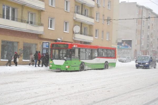 Winter attack in Lublin, Poland — Stock Photo, Image