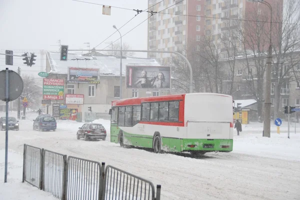 Winter attack in Lublin, Poland — Stock Photo, Image