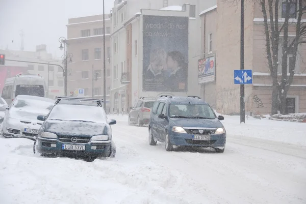Zimní útok v lublin, Polsko — Stock fotografie
