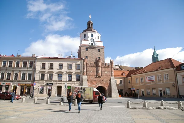 Lublin City vista para a rua — Fotografia de Stock