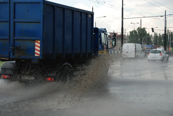 Big rain in Lublin, Poland - July 5, 2013 — Stock Photo, Image