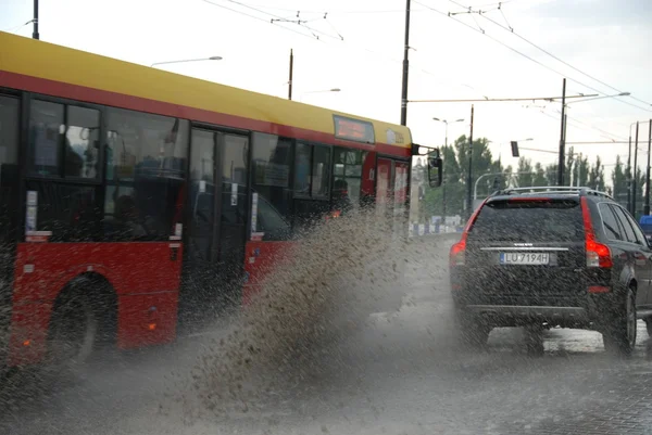 Stora regn i lublin, Polen - den 5 juli, 2013 — Stockfoto