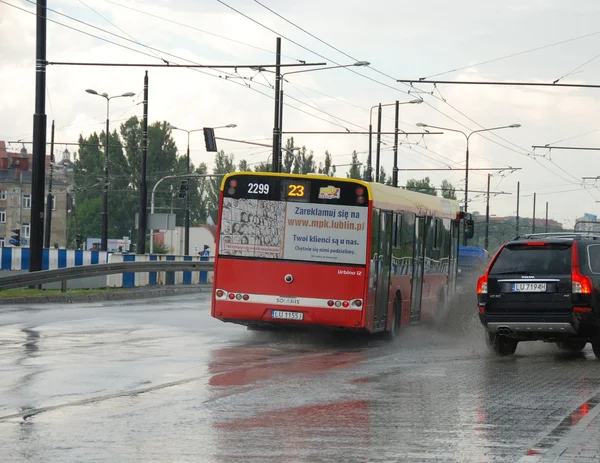 Velký déšť, Lublin, Polsko - 5 července 2013 — Stock fotografie