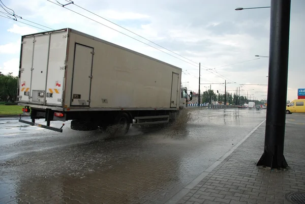 Big rain in Lublin, Poland - July 5, 2013 — Stock Photo, Image