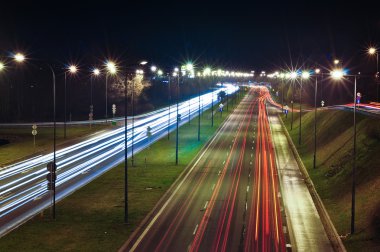 Lublin şehir gece ışıkları