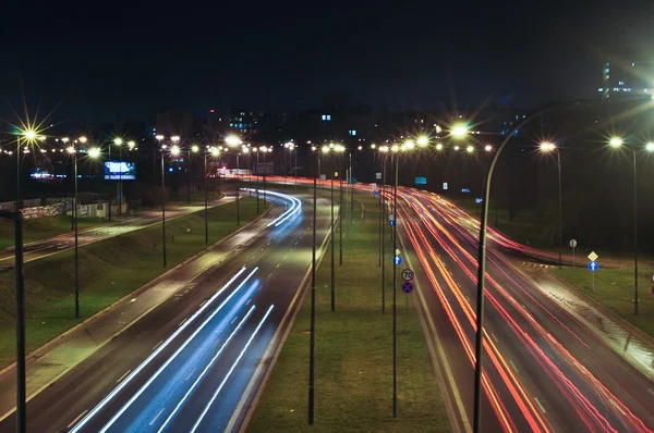 Το βράδυ τα φώτα της πόλης Lublin — Φωτογραφία Αρχείου