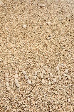 Hvar kelime çakıl taşları ile yapılmış