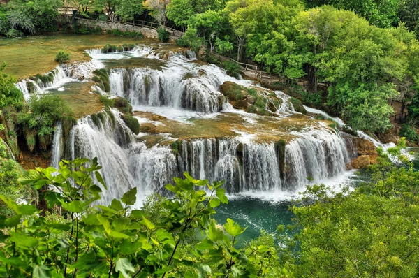 Водопады реки Крка, Роский шлеп, Хорватия — стоковое фото