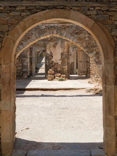 Casas Fort Spinalonga Fotos De Bancos De Imagens