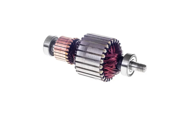 Rotor Motor Eléctrico Aislado Blanco — Foto de Stock