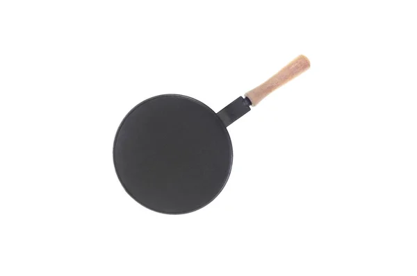 Old Empty Cast Iron Frying Pan Isolated White Background — Stock Photo, Image