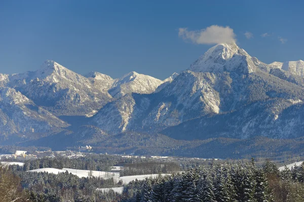 Krajobraz panoramiczny w Bawarii — Zdjęcie stockowe