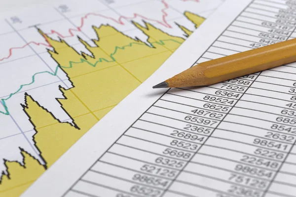 Finanzen und Grafik — Stockfoto