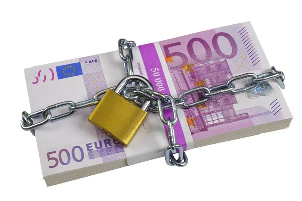 Köteg-ból 500 Euro-bankjegyek — Stock Fotó