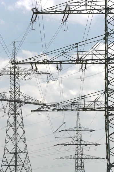 Electric power poles — Stok fotoğraf