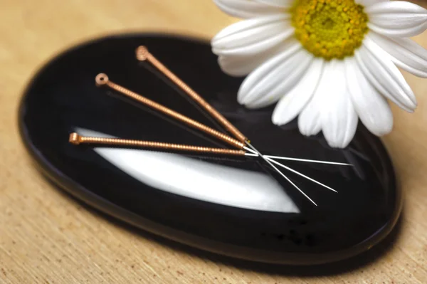 Medycyna alternatywna z akupunkturą — Zdjęcie stockowe