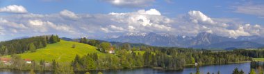 Panorama rural landscape in Bavaria clipart