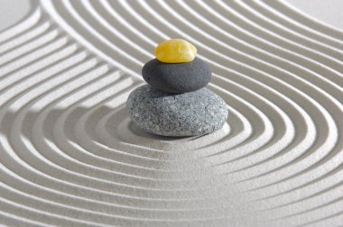 taş ve kum ile Japon zen Bahçesi