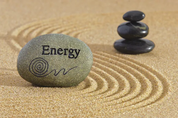 Japanese zen garden with stones and sand — Stock Photo, Image