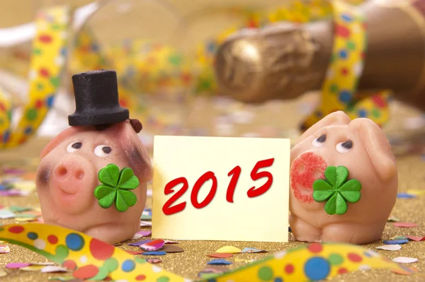 Talisman aus Marzipan für das neue Jahr 2015 — Stockfoto