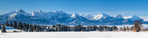 Paysage Panoramique Avec Neige Poudreuse Fraîche Chaîne Montagnes — Photo
