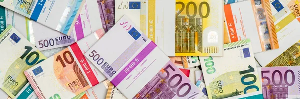 Montón Billetes Euros — Foto de Stock