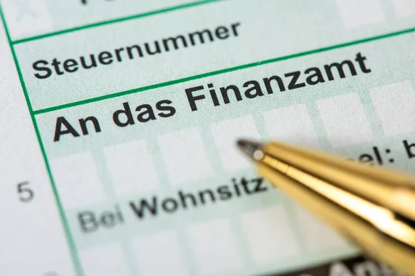 Γερμανική Φορολογική Δήλωση Για Φορολογική Υπηρεσία Έντυπο — Φωτογραφία Αρχείου
