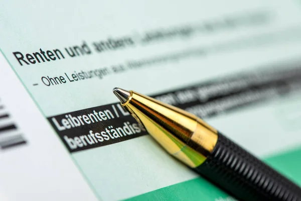 German Tax Return Tax Office Form — Stock Photo, Image