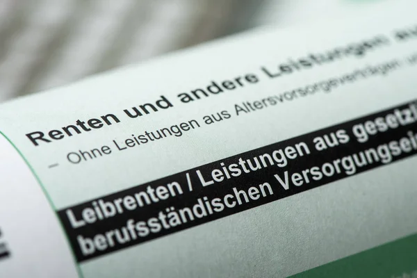 Německé Daňové Přiznání Pro Daňový Úřad Formulářem — Stock fotografie