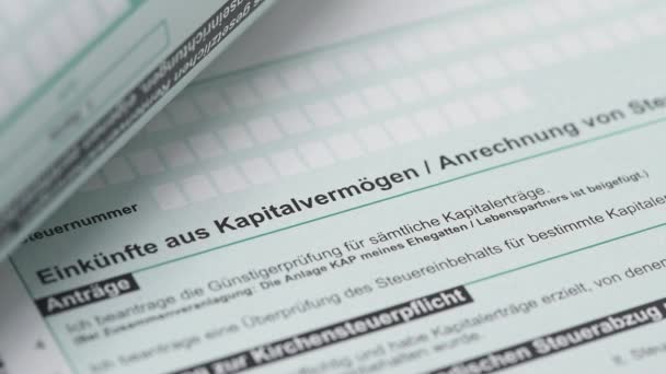 Sello Declaración Fiscal Alemana Con Inscripción Comprobado — Vídeo de stock