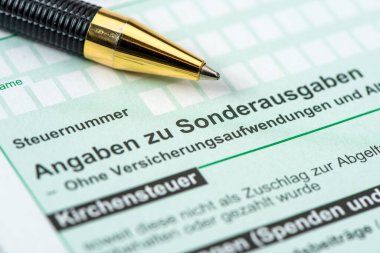 Vergi beyannamesi için Almanya vergi dairesine form