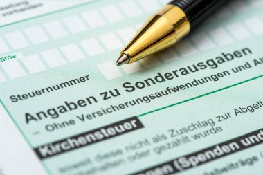 Vergi beyannamesi için Almanya vergi dairesine form
