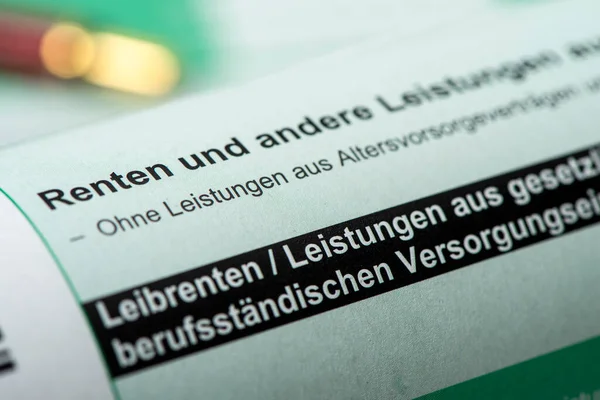 Форма Налоговой Декларации Немецкую Налоговую Инспекцию — стоковое фото