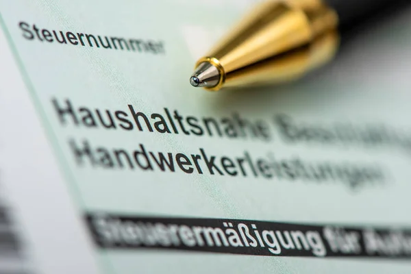 Formularz Deklaracji Podatkowej Niemieckiego Urzędu Skarbowego — Zdjęcie stockowe