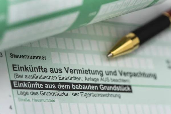 Formular Für Die Steuererklärung Beim Deutschen Finanzamt — Stockfoto