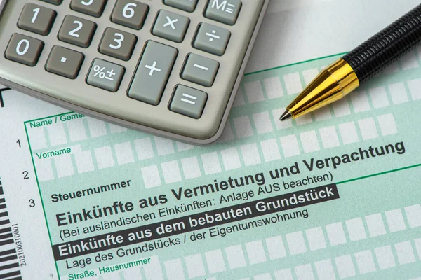 Formular Für Die Steuererklärung Beim Deutschen Finanzamt — Stockfoto