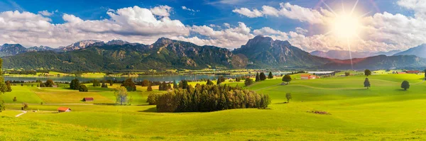 Panoramic Landscape Bavaria Mountain Range Lake — Stock Photo, Image