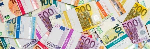 Haufen Vieler Euro Banknoten — Stockfoto